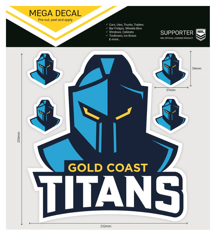 Gold Coast Titans Vinyl Stickers