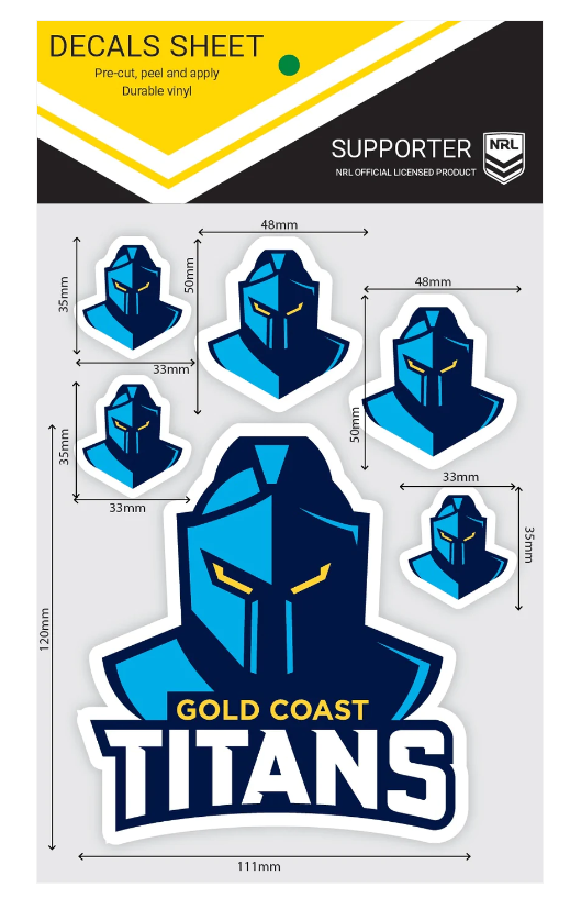 Gold Coast Titans Vinyl Stickers