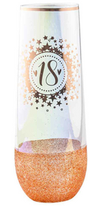 18th Glitter Stemless Champagne