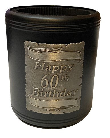 60th Black Can Cooler