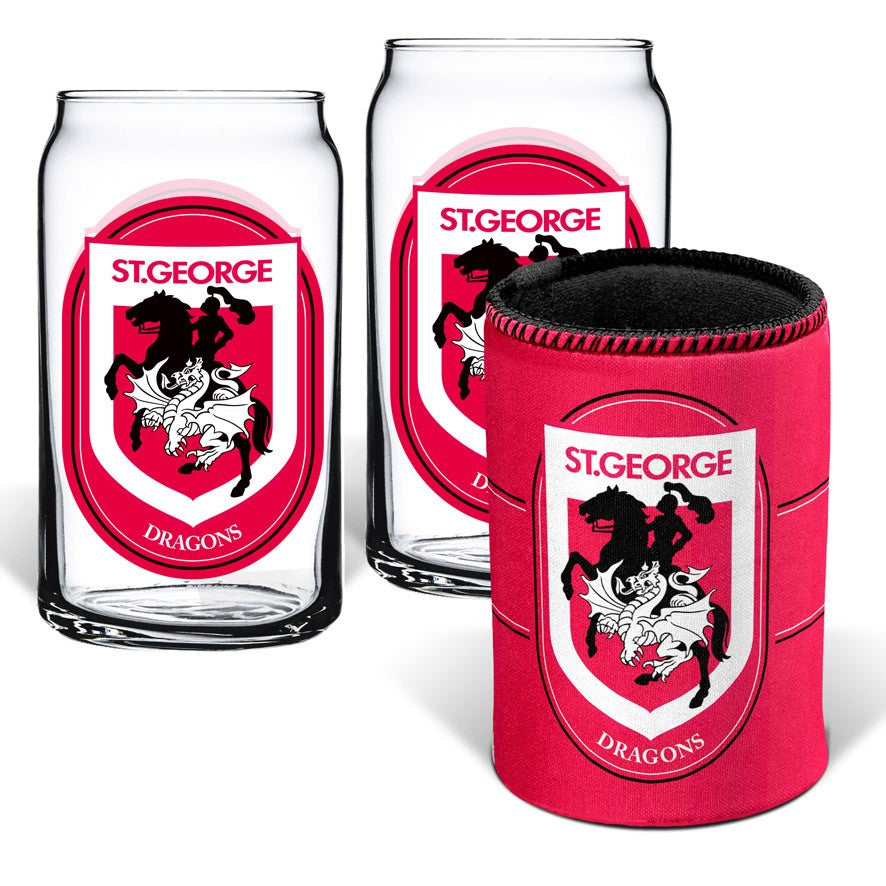 St George Dragons Can Glasses & Cooler Pack