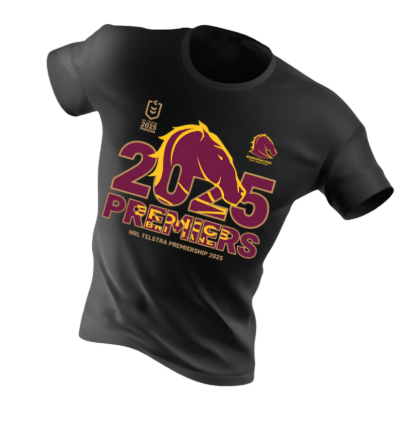 Brisbane Broncos 2025 Premiers Tee [SZ:Small]