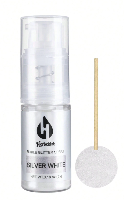 Edible Luster Glitter Spray [FLV:Sliver White]