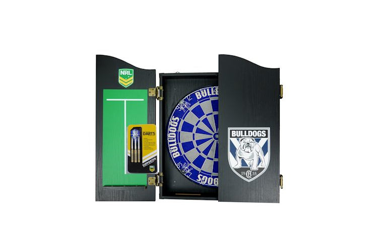 Canterbury Bulldogs Dartboard in Cabinet