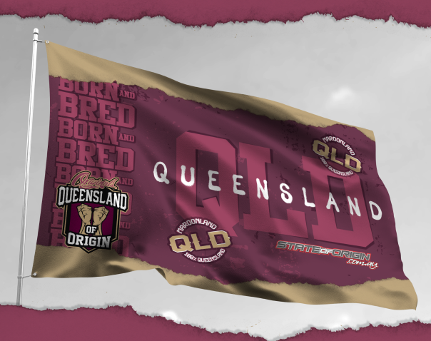 Qld Maroons Large Banner Flag [FLV:Born & Bred]