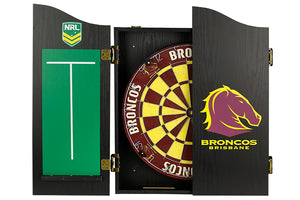 Brisbane Broncos Dartboard Cabinet Set