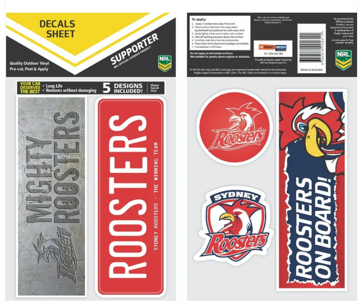 Sydney Roosters Car Stickers