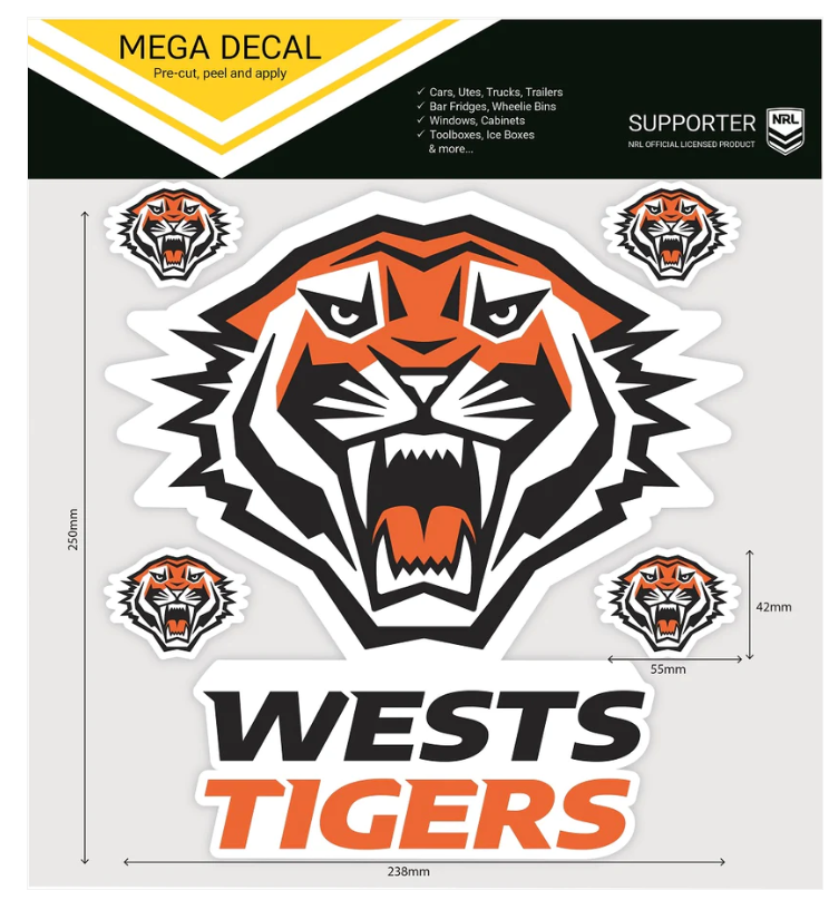 Wests Tigers Vinyl Stickers