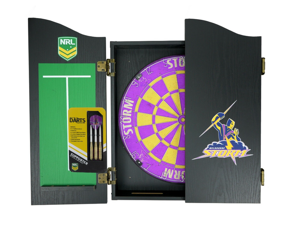 Melbourne Storm Dartboard Cabinet set