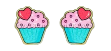 Food Studs [SZ:Small STY:Aqua Cupcake Love]