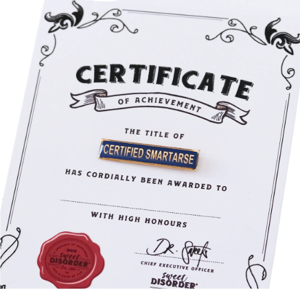 Sweet Disorder Smartarse Badge 