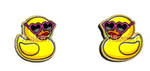 Load image into Gallery viewer, Bird Studs [SZ:Small STY:Sunglasses Ducky]

