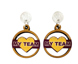 Sports Dangles [SZ:10mm STY:Love my Team Maroon]