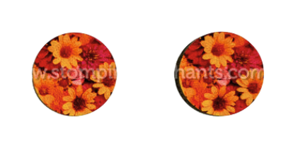 Flower Earrings [SZ:Medium STY:Bright Floral]