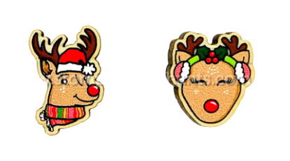 Christmas Studs [SZ:Large STY:Reindeer Couple]