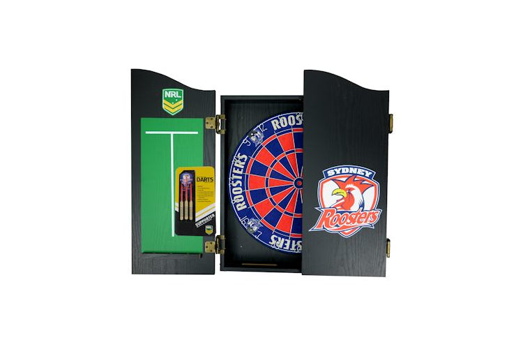 Sydney Roosters Dartboard Cabinet Set