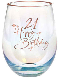 21st Foil Stemless Glass