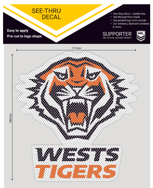 Wests Tigers Car Stickers