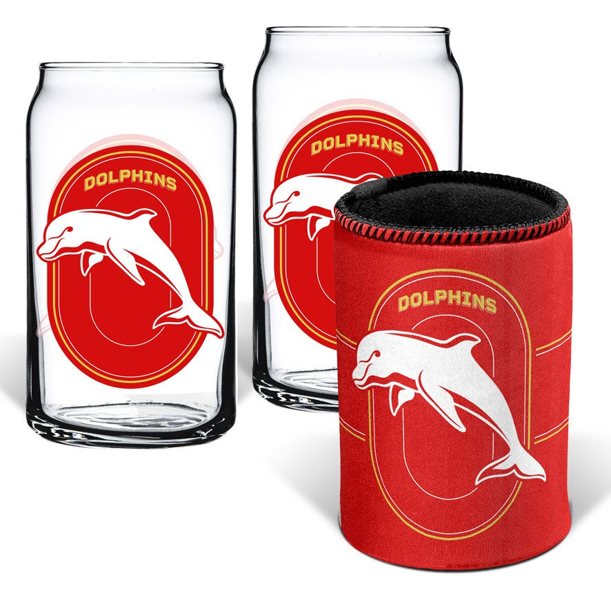 Dolphins Can Glasses & Cooler Pack