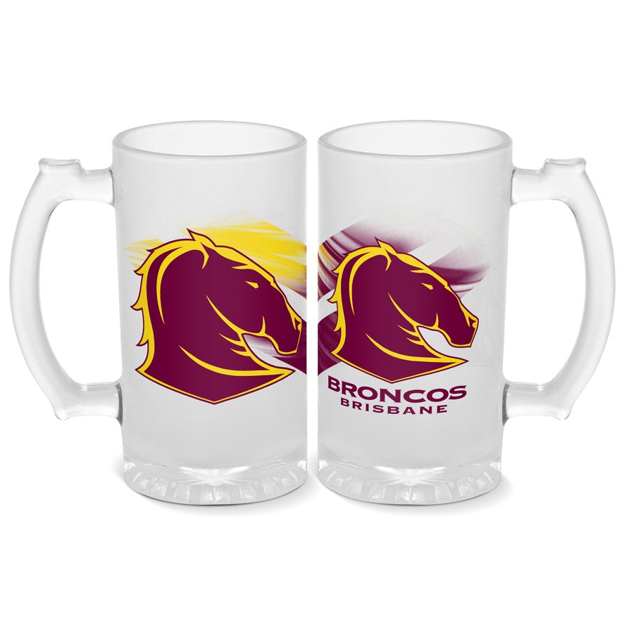 Brisbane Broncos Glass Stein
