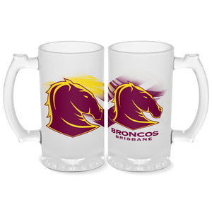 Brisbane Broncos Glass Stein