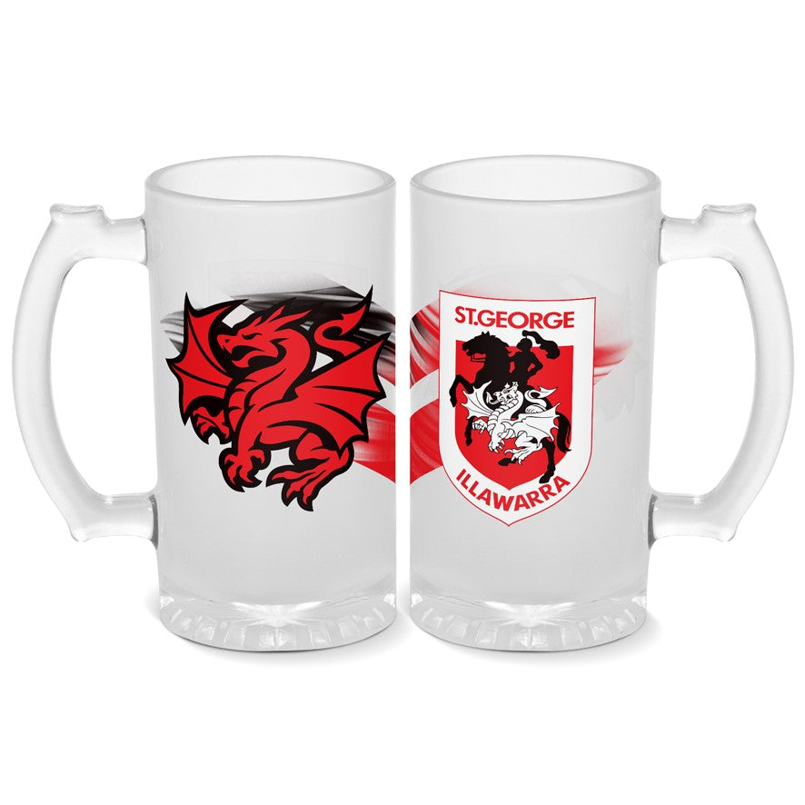 St George Dragons Glass Stein