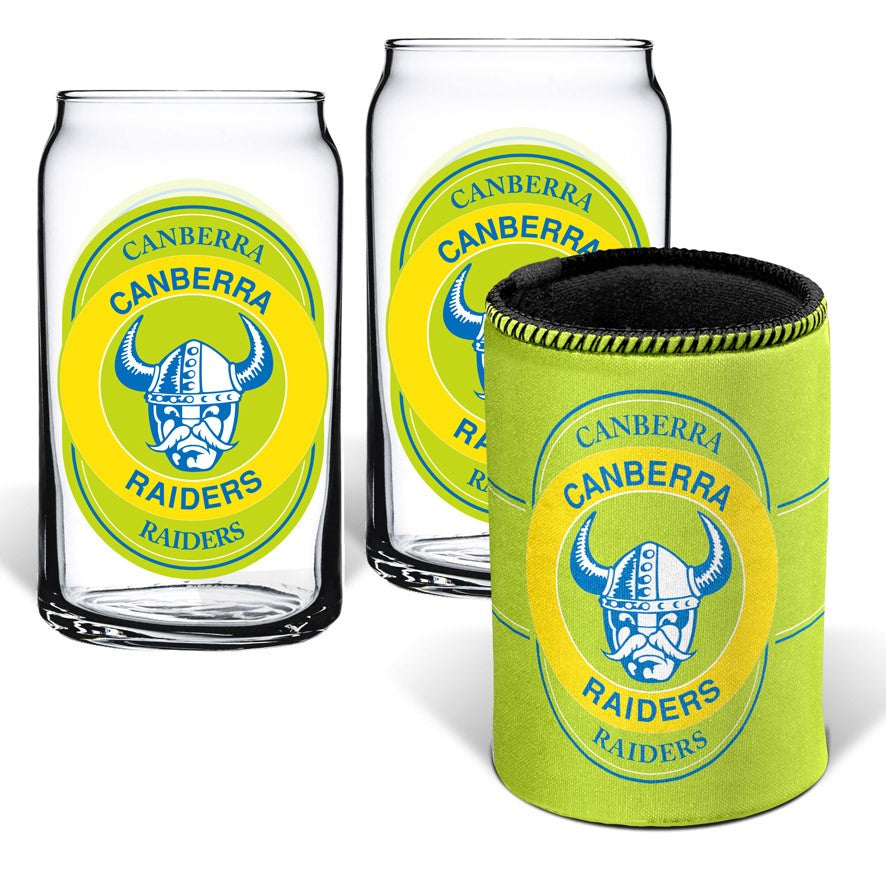 Canberra Raiders Can Glasses & Cooler Pack
