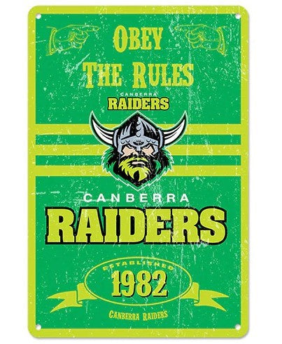 Canberra Raiders Retro Tin Sign