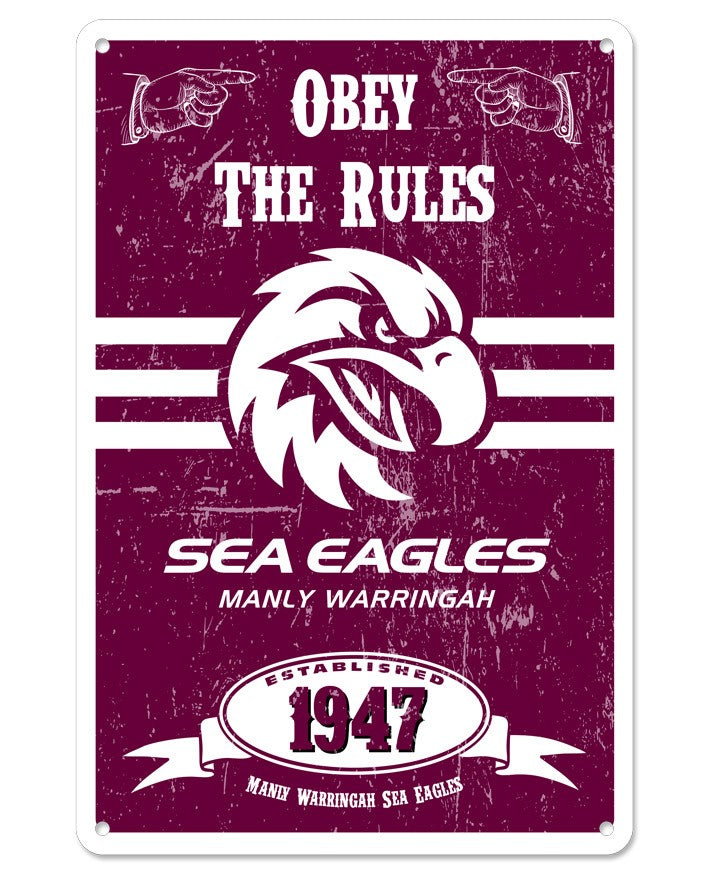 Manly Sea Eagles Retro Metal Sign