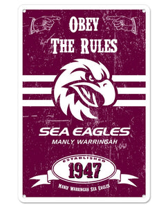 Manly Sea Eagles Retro Metal Sign