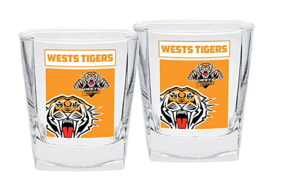 Wests Tigers Spirit Glasses 2pk