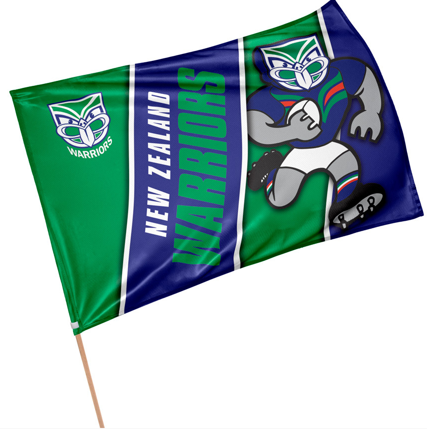New Zealand Warriors Flag [FLV:Retro Mascot]