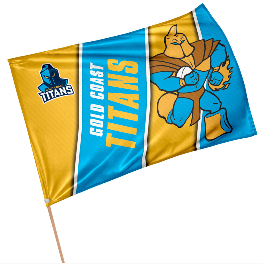 Gold Coast Titans Flag [FLV:Retro Mascot]