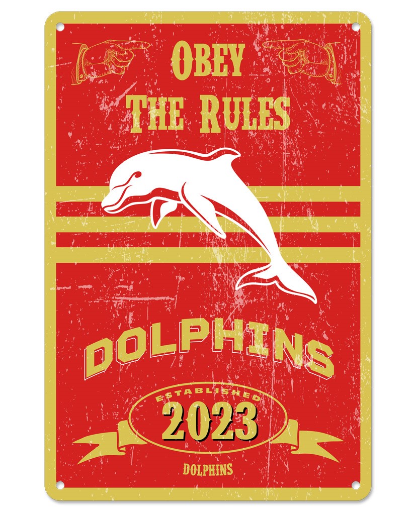 Dolphins Retro Tin Sign