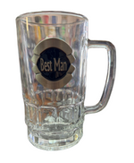 Load image into Gallery viewer, Wedding Badged Glass Stein [FLV:Best Man]
