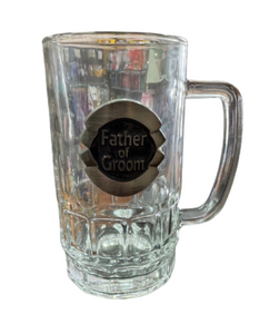 Wedding Badged Glass Stein [FLV:Father of Groom]