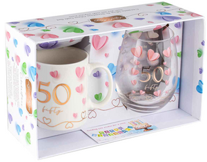 50th Mug & Glass Gift Set