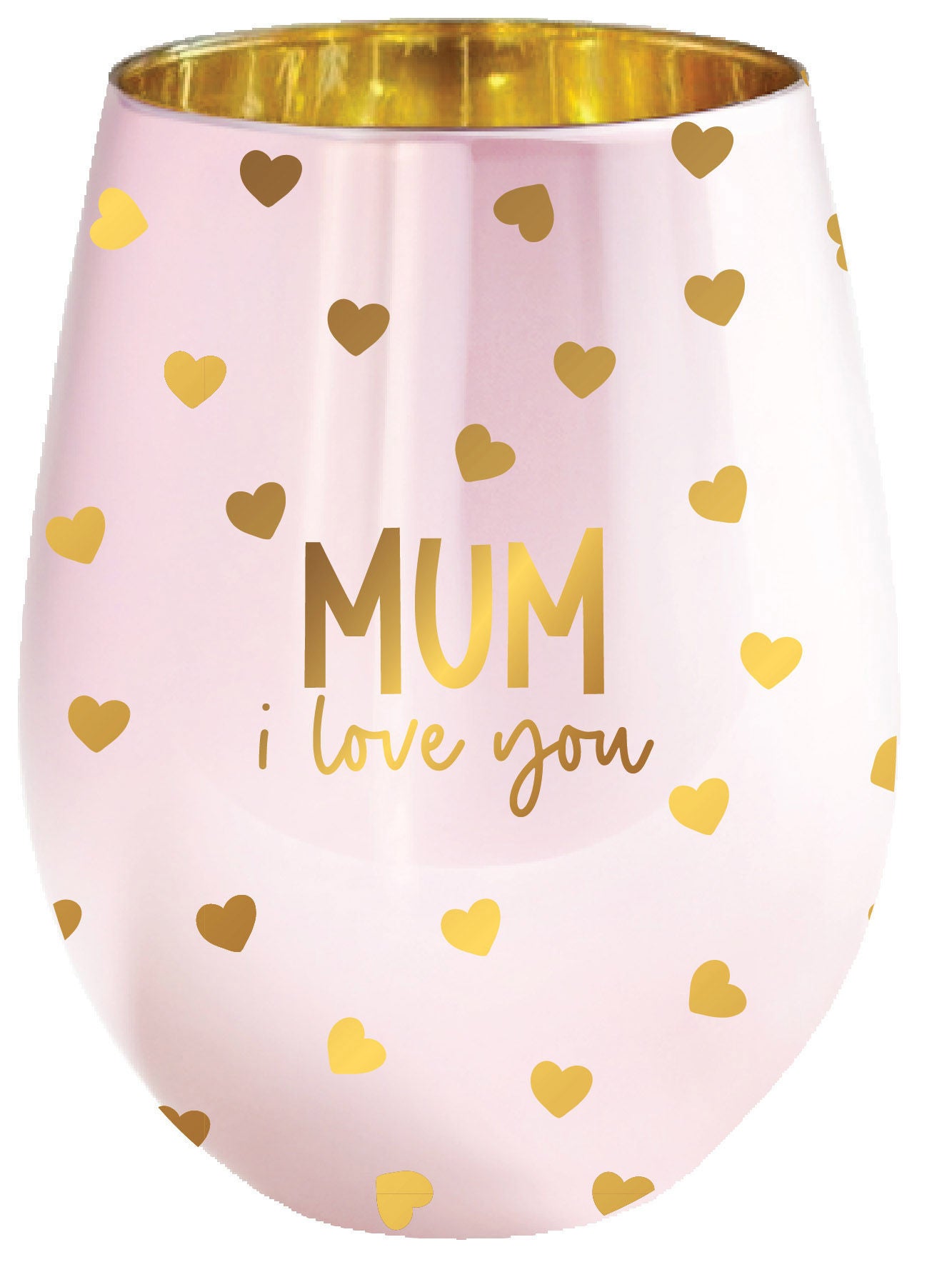Mum Hearts Stemless Glass