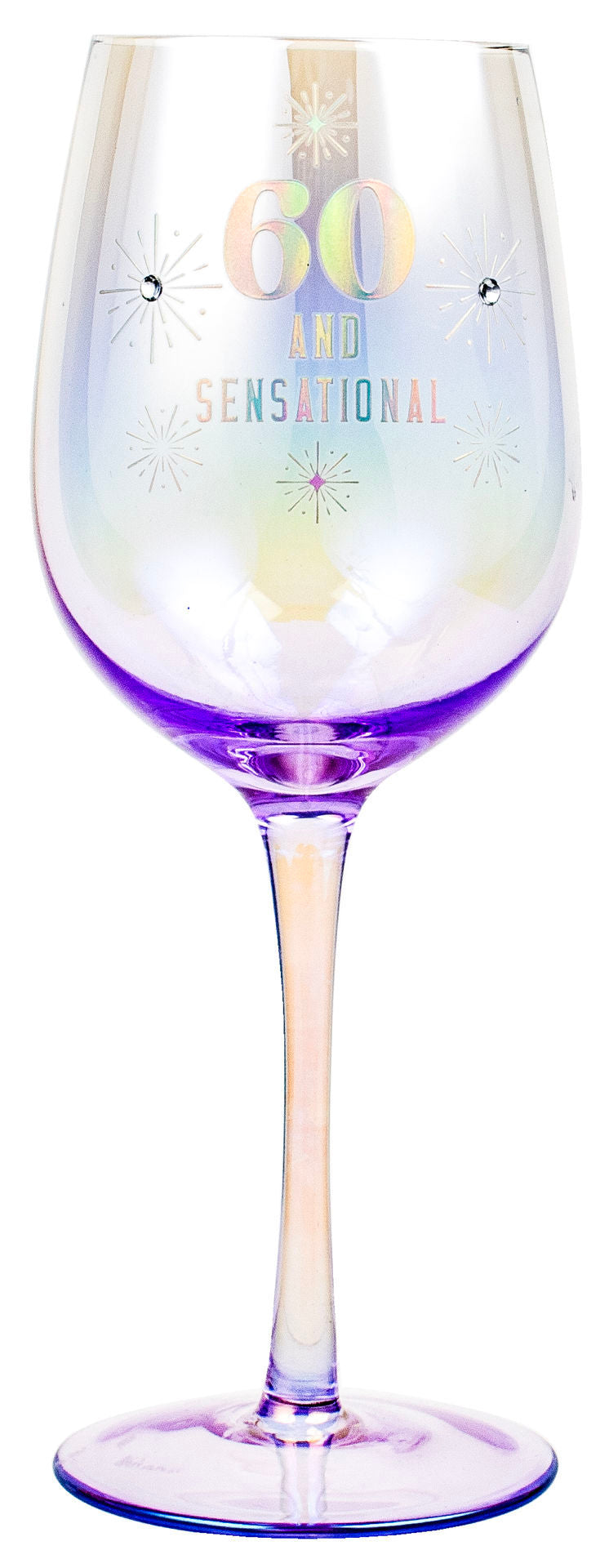60th Holographic Wine Glass