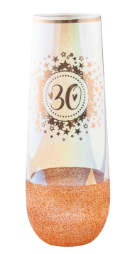 30th Glitter Stemless Champagne