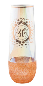 30th Glitter Stemless Champagne