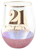 Load image into Gallery viewer, Glitter Stemless 21st Glass [FLV:Pink]
