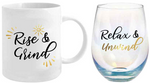 Load image into Gallery viewer, Grind/Relax Mug &amp; Glass Gift Set
