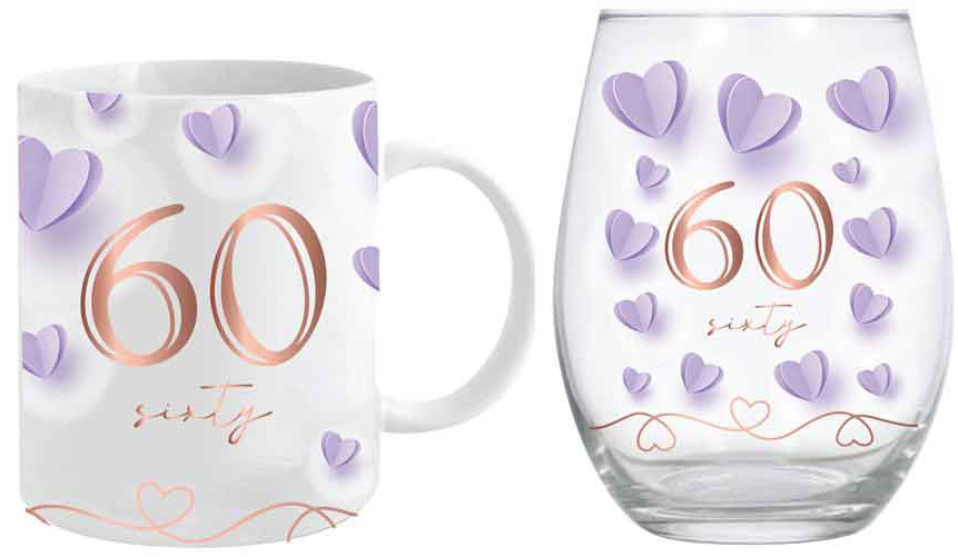 60th Mug & Glass Gift Set