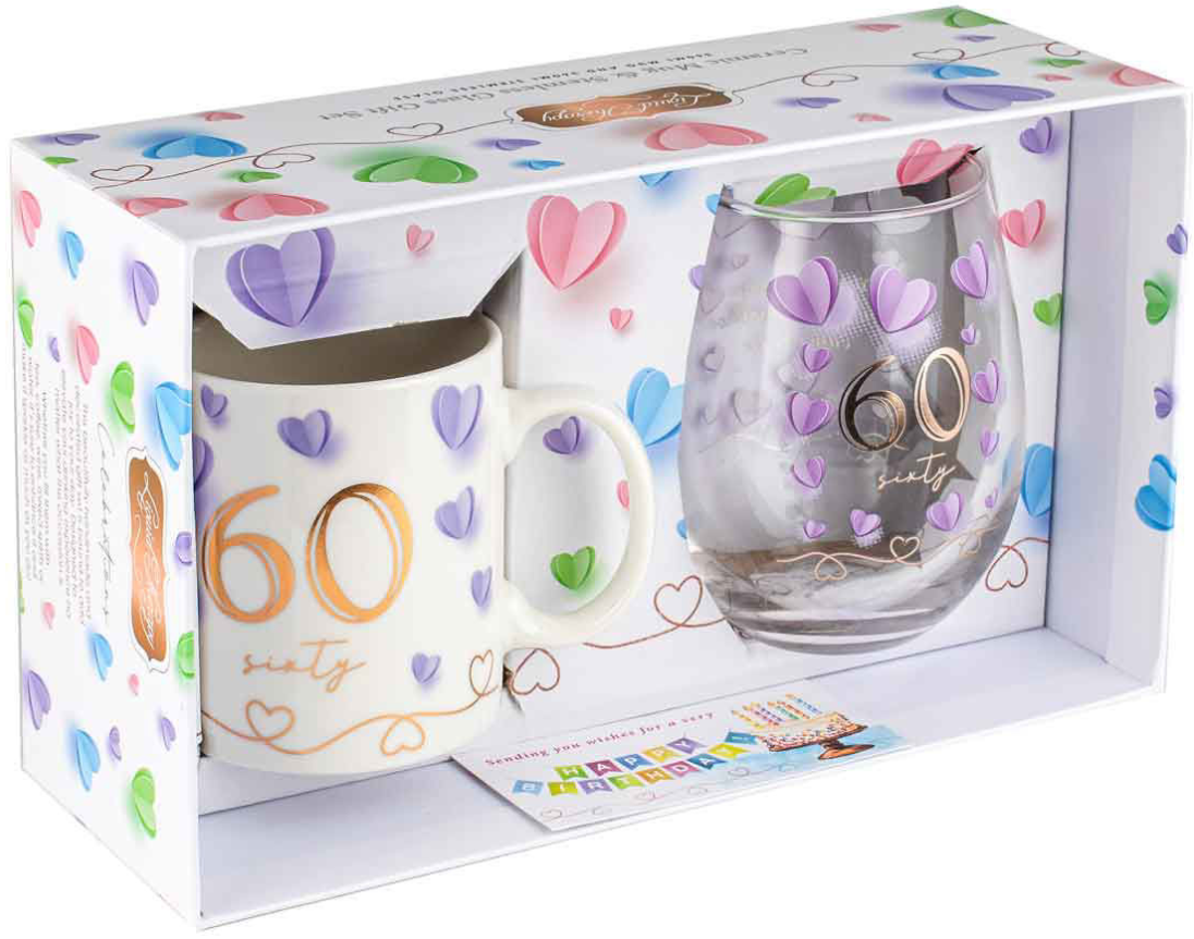 60th Mug & Glass Gift Set