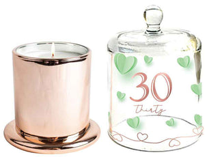 30 Candle with Glass Cloche