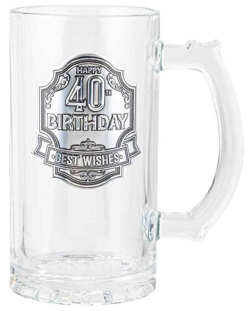 40th Glass Stein [FLV:Birthday]