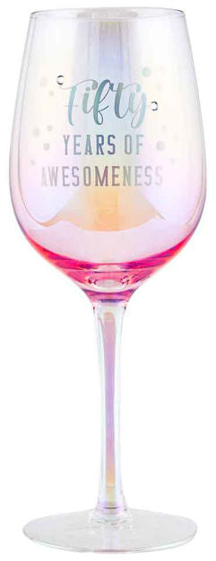 50th Holographic Wine Glass