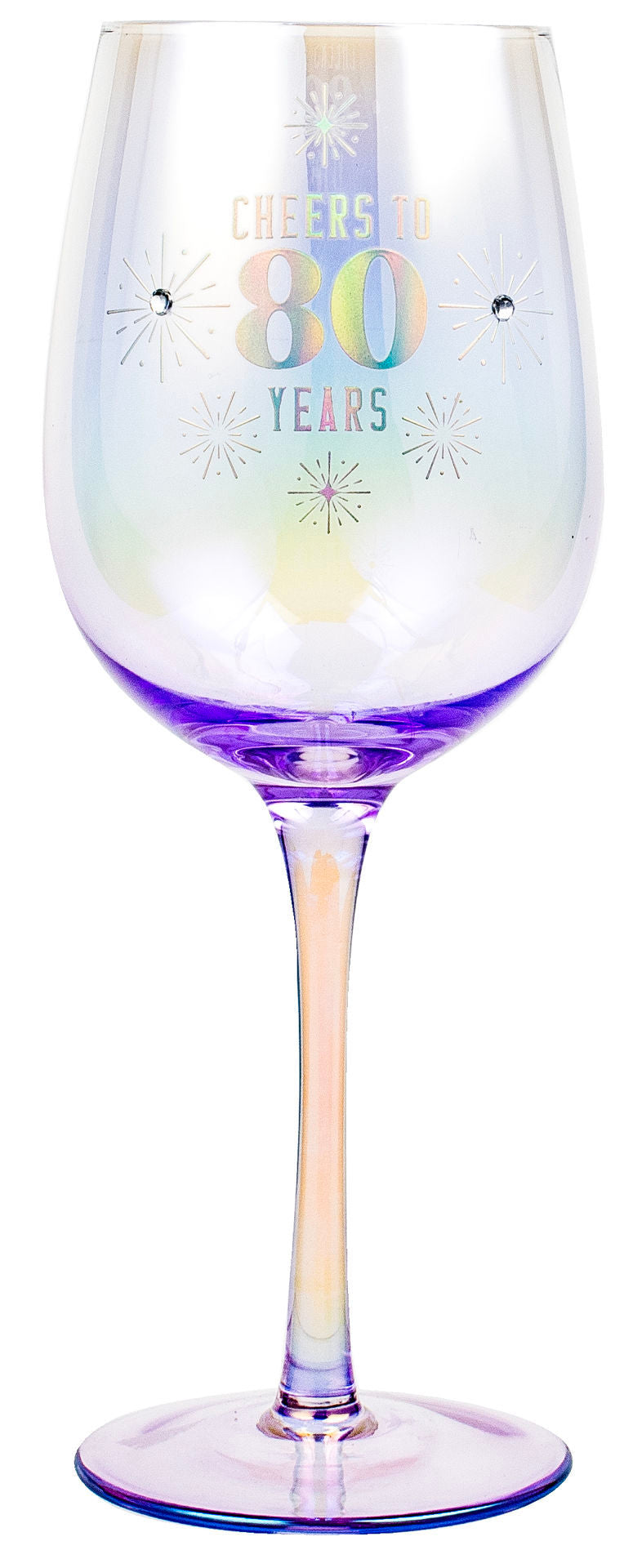 80th Holographic Wine Glass