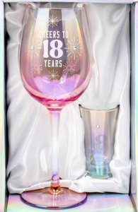 18th Holographic Wine & Shot Glass Set